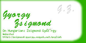 gyorgy zsigmond business card